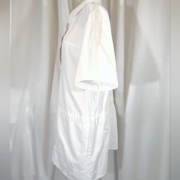 Ralph Lauren Denim Dress, White,Pckts Collar,Drop Waist,Shrt Sleeve,Loose Fit,14 - Picture 7 of 12